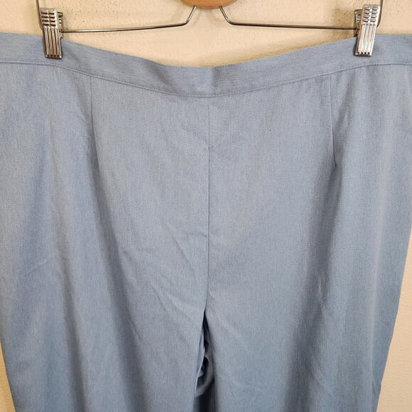 Alfred Dunner Pull On Pants 24W Proportioned Short Seafoam Blue Straight Leg NWT - Picture 2 of 6